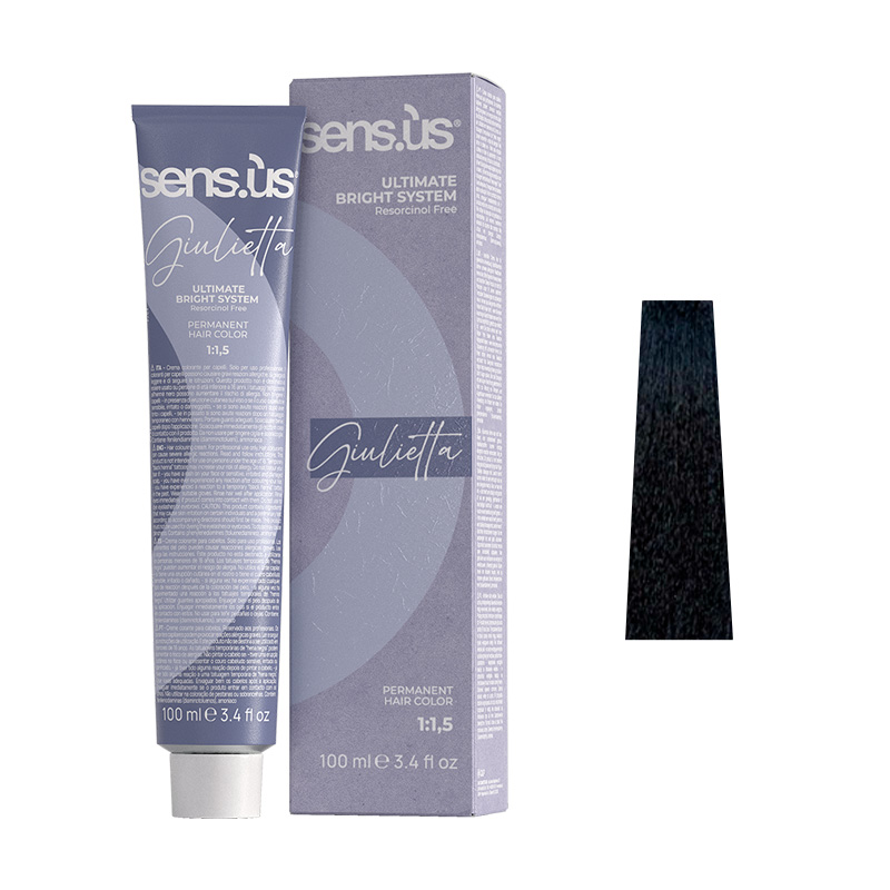 Крем-фарба для волосся Sens.ùs Giulietta 1.11 Blue Black, 100 ml - 1
